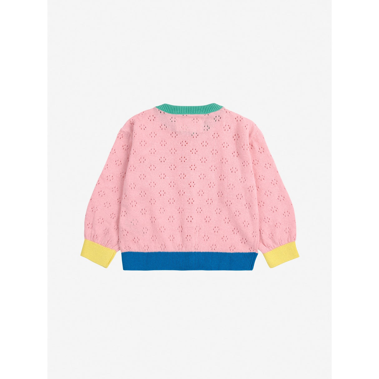 Bobo Choses Lys Pink Farge Block Open Work Cardigan