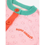 Bobo Choses Lys Pink Farge Block Open Work Cardigan