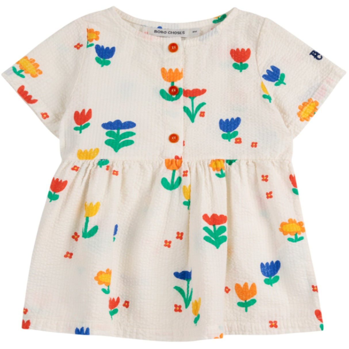 Bobo Choses Offwhite Garden Party All Over Woven Kjole