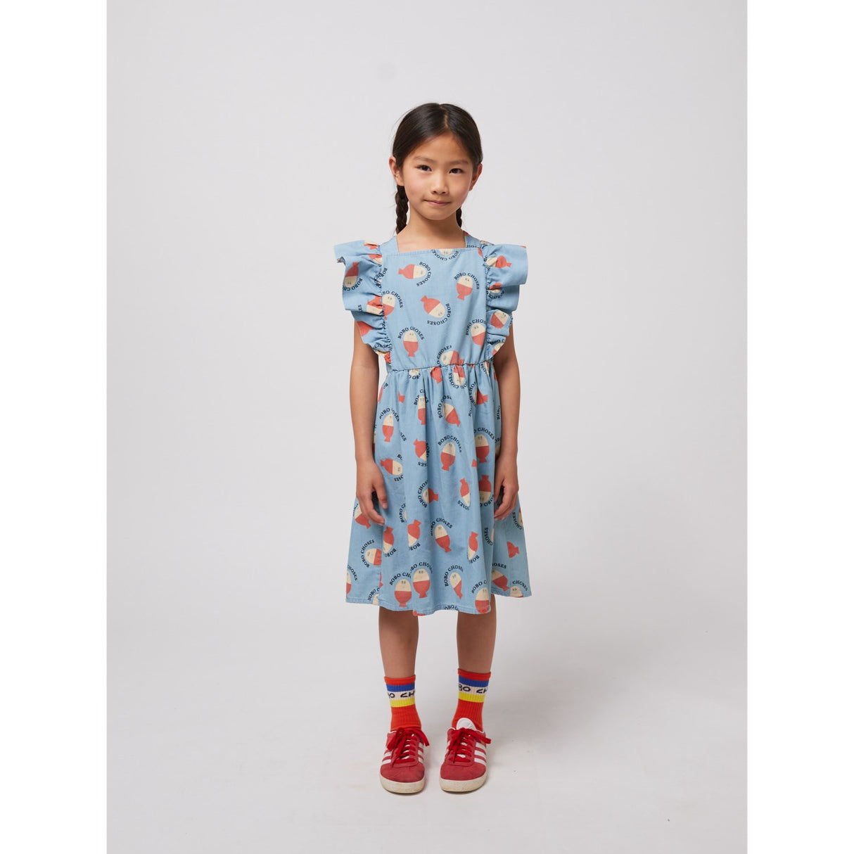 Bobo Choses Lys Blue Morning Egg All Over Ruffle Kjole