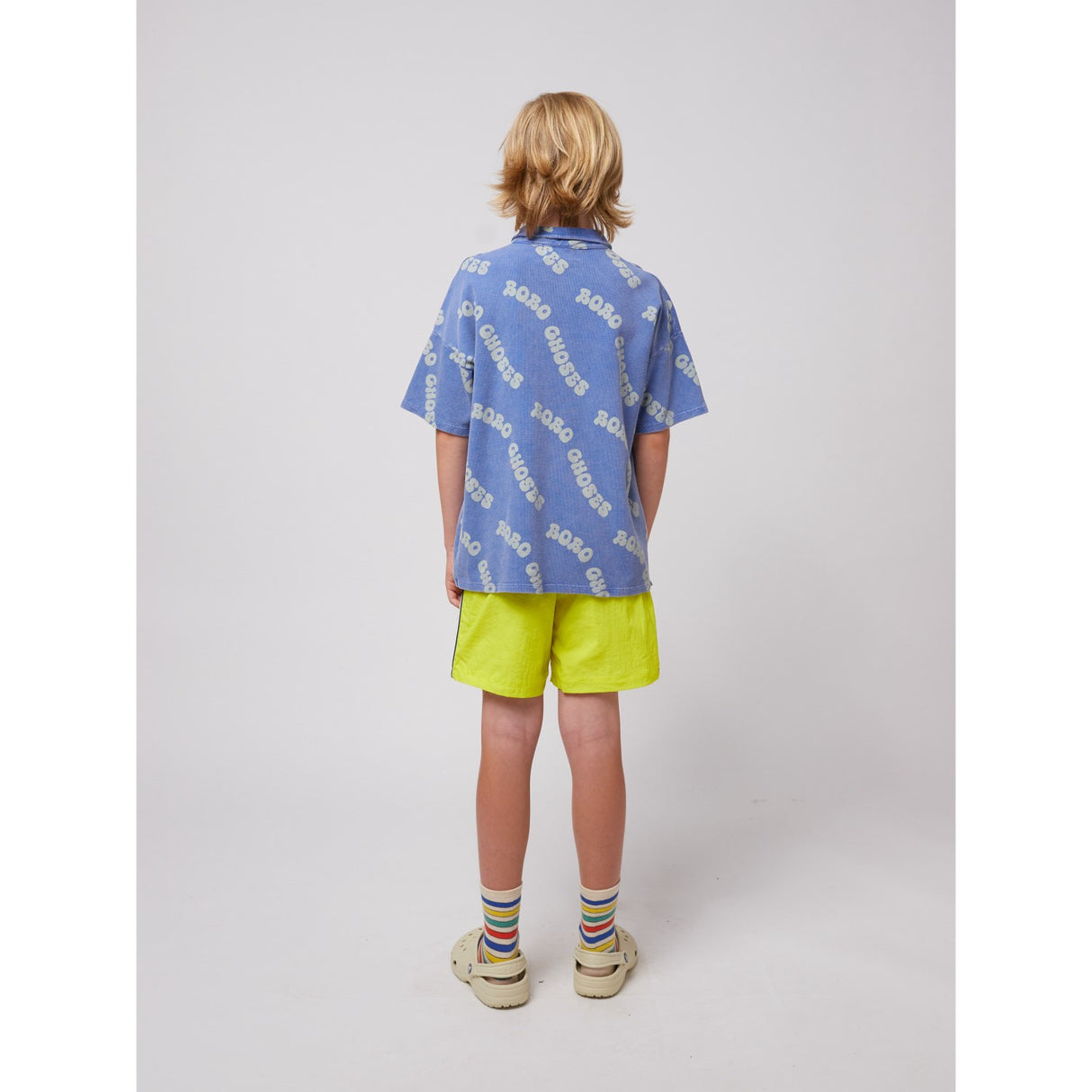 Bobo Choses Blue Wavy Bobo Choses All Over Waffle Polo T-shirt