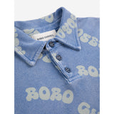 Bobo Choses Blue Wavy Bobo Choses All Over Waffle Polo T-shirt