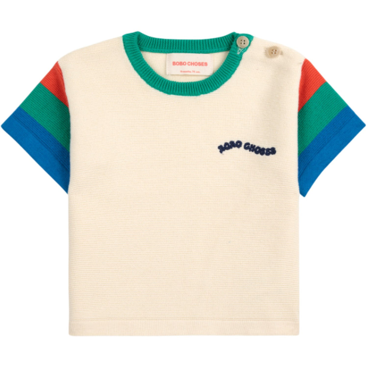 Bobo Choses Offwhite Farge Block Strikket T-Shirt