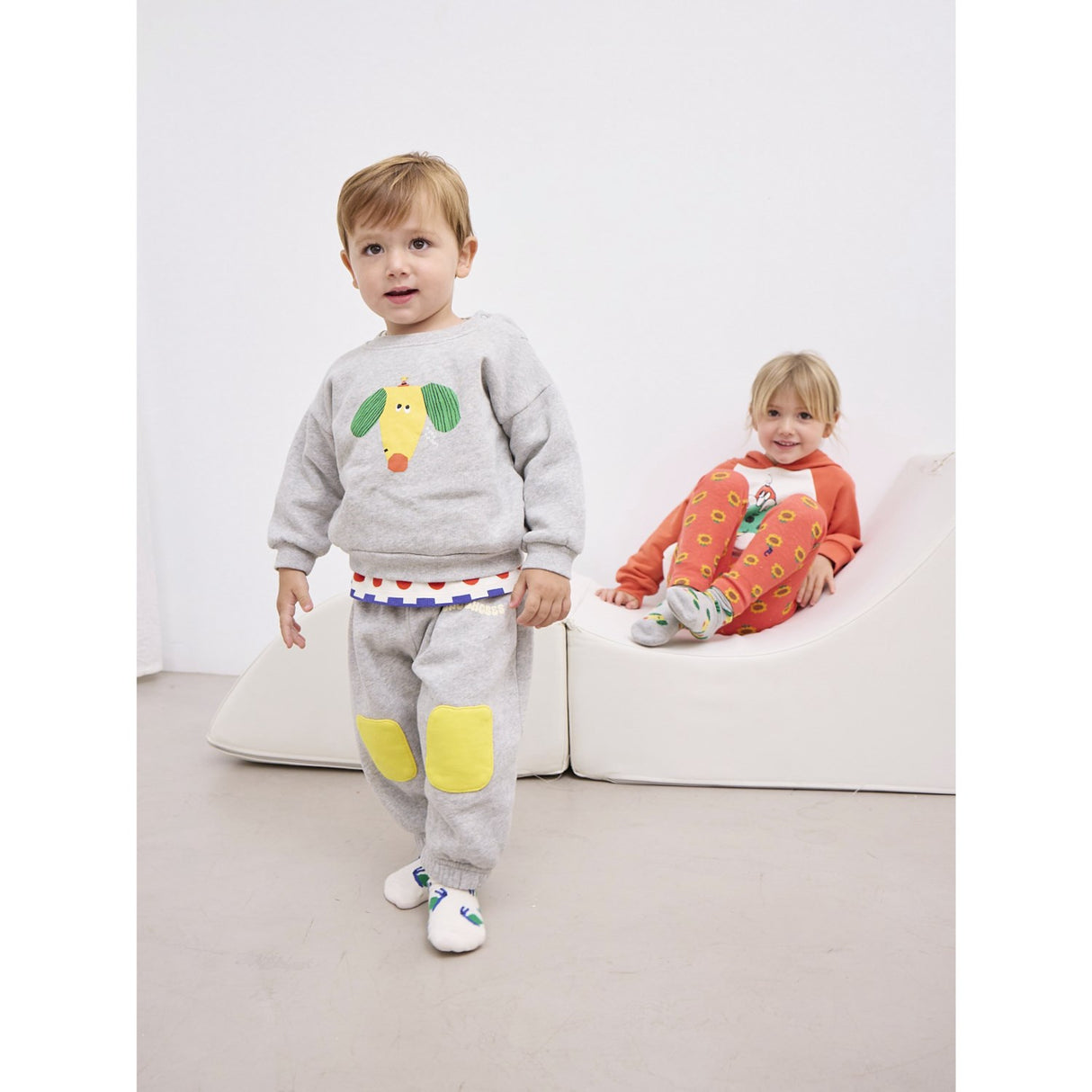 Bobo Choses Heather Grey Knee Patches Jogging Bukser