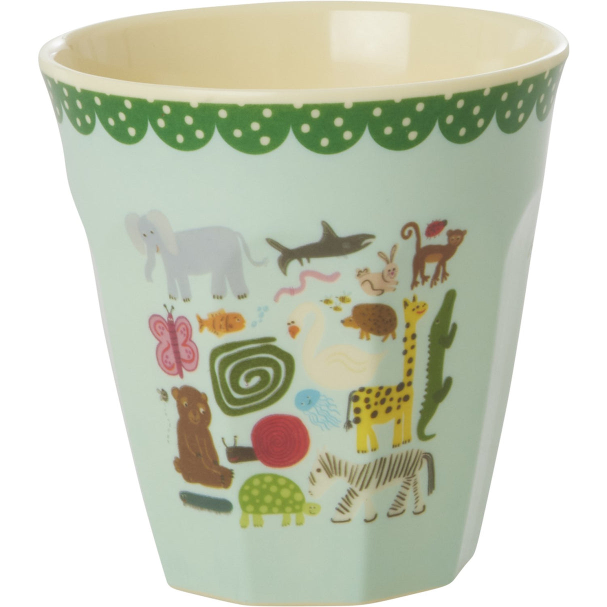 Rice Melamine Kopp Med Wildlife Print - Mint - Medium - 250 Ml