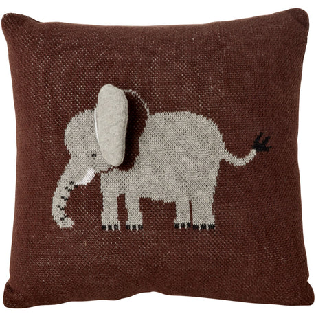 Rice Kids Elephant Cushion Med 3D Details Og Filler - Chocolate Brown - Small