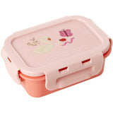 Rice Lunchbox Med Airtight Lid Og Wildlife Print - Pink - Small