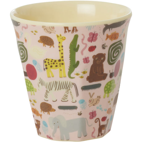 Rice Melamine Kids Kopp Med Wildlife Print - Pink - Small - 160 Ml