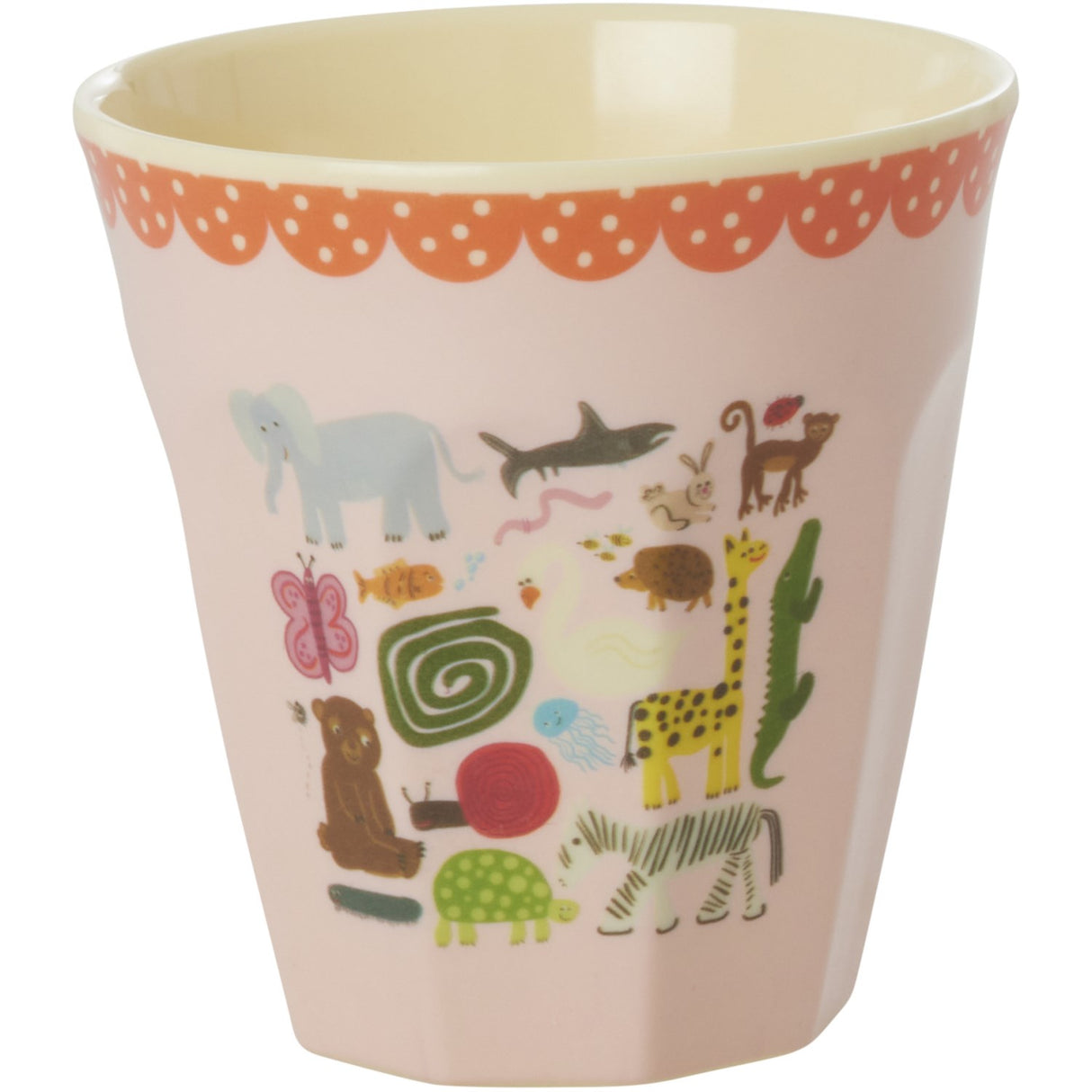 Rice Melamine Kopp Med Wildlife Print - Pink - Medium - 250 Ml