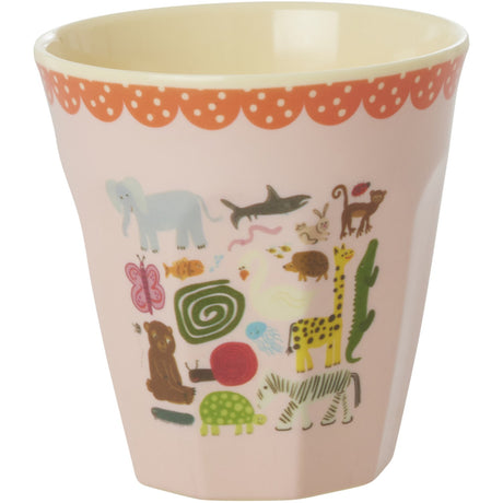 Rice Melamine Kopp Med Wildlife Print - Pink - Medium - 250 Ml