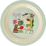 Rice Melamine Kids Lunch Tallerken Med Wildlife Print - Mint