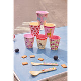 Rice Melamine Cups Med Wildlife Prints - Pink - Small - 6 Pack - 160 Ml