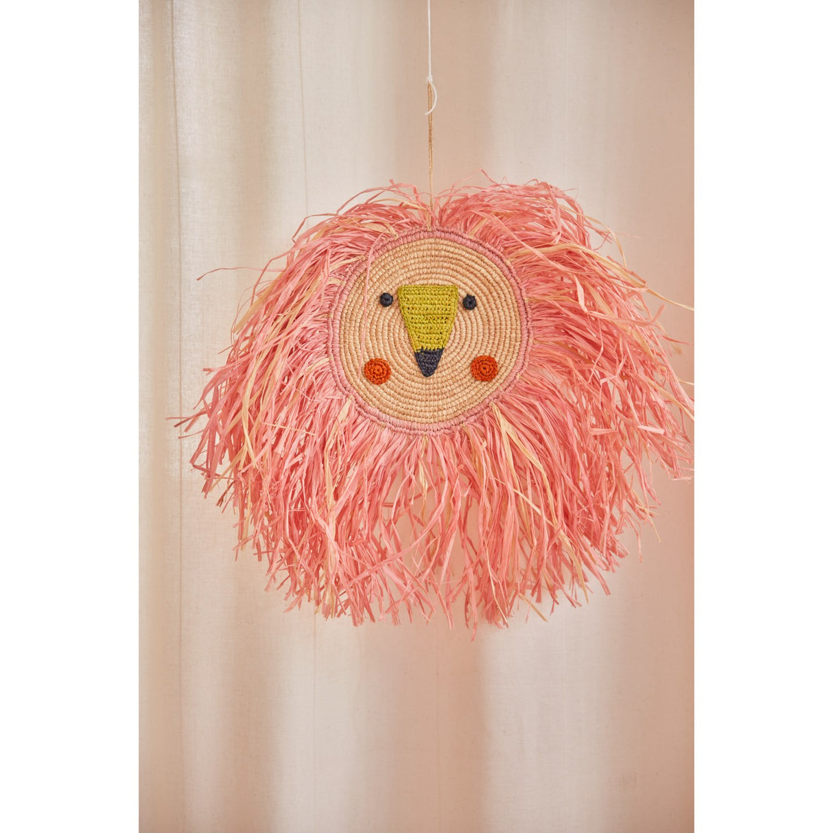 Rice Raffia Animal Wall Decor I Pink - Large