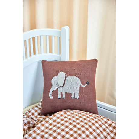 Rice Kids Elephant Cushion Med 3D Details Og Filler - Chocolate Brown - Small