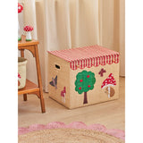 Rice Raffia Oppbevaring Box Med Happy Forest Theme - Extra Large - Foldable