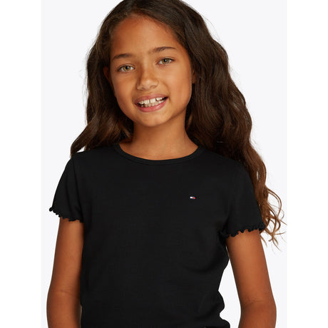 Tommy Hilfiger Black Essential Rib Topp SS