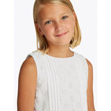 Tommy Hilfiger White Embroidered Bomull Kjole