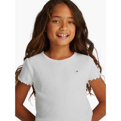 Tommy Hilfiger White Essential Rib Topp SS