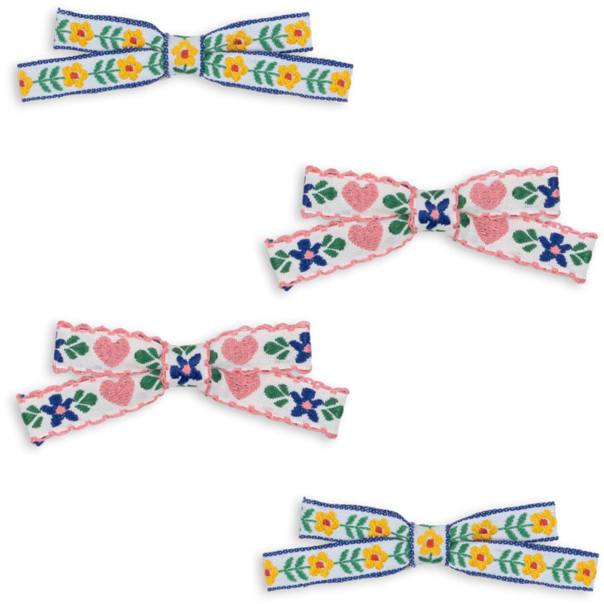 Konges Sløjd White/Rose 4 Pack Mini Bue Hårspenner