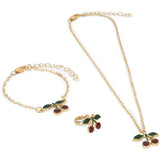 Konges Sløjd Gold Cherry Jewelry Sett