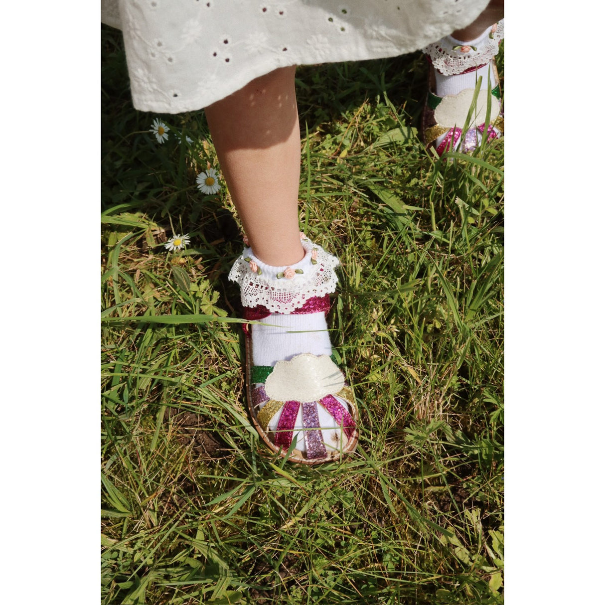 Konges Sløjd Optic White 2 Pack Lace Strømper