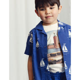 Mini Rodini Blue Sailing Boats AOP Woven Skjorte