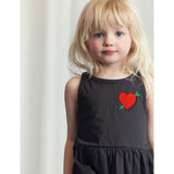 Mini Rodini Black Arrowed Heart Embroidery Tank Kjole