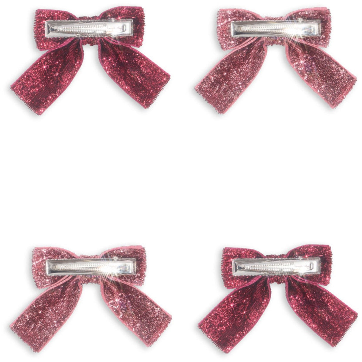 Konges Sløjd Pink Mix 4 Pack Glitter Bue Hårspenner