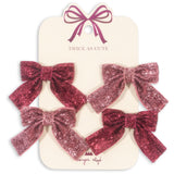 Konges Sløjd Pink Mix 4 Pack Glitter Bue Hårspenner