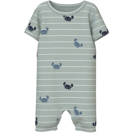 Name It Aqua Gray Crabs Vroels Sunsuit