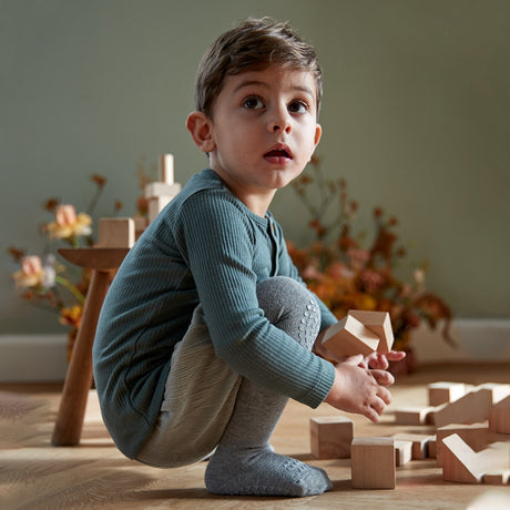 Gobabygo Grey Melange Crawling Strømpebukser Organic Bomull