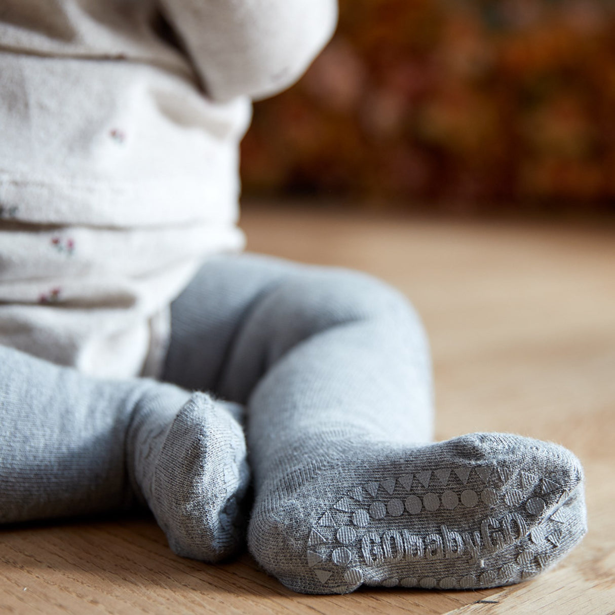 Gobabygo Grey Melange Crawling Strømpebukser Organic Bomull