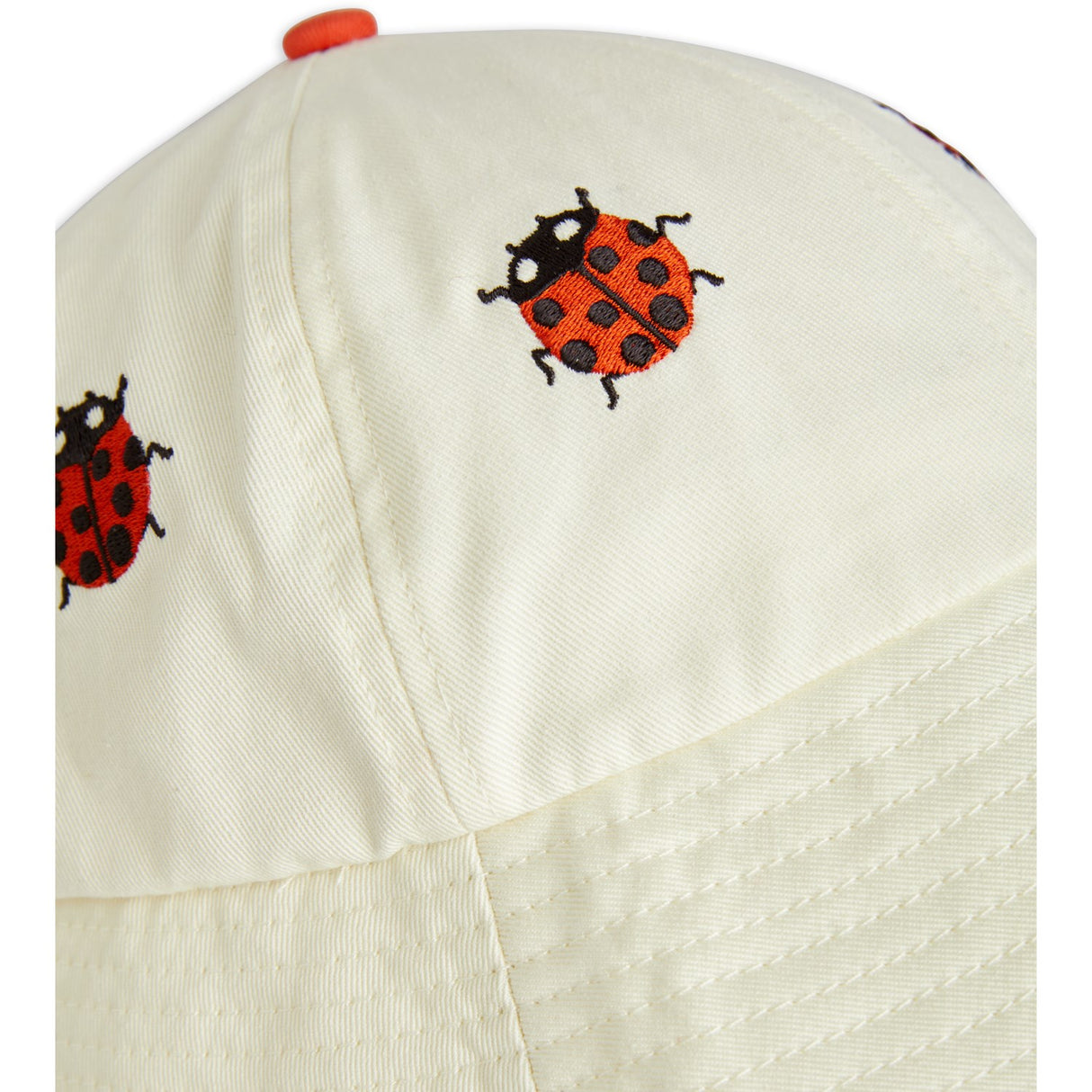 Mini Rodini Offwhite Ladybug Embroidery Solhatt