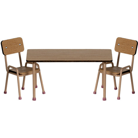 Maileg Table Og Stol Set, Mouse - Dark Powder