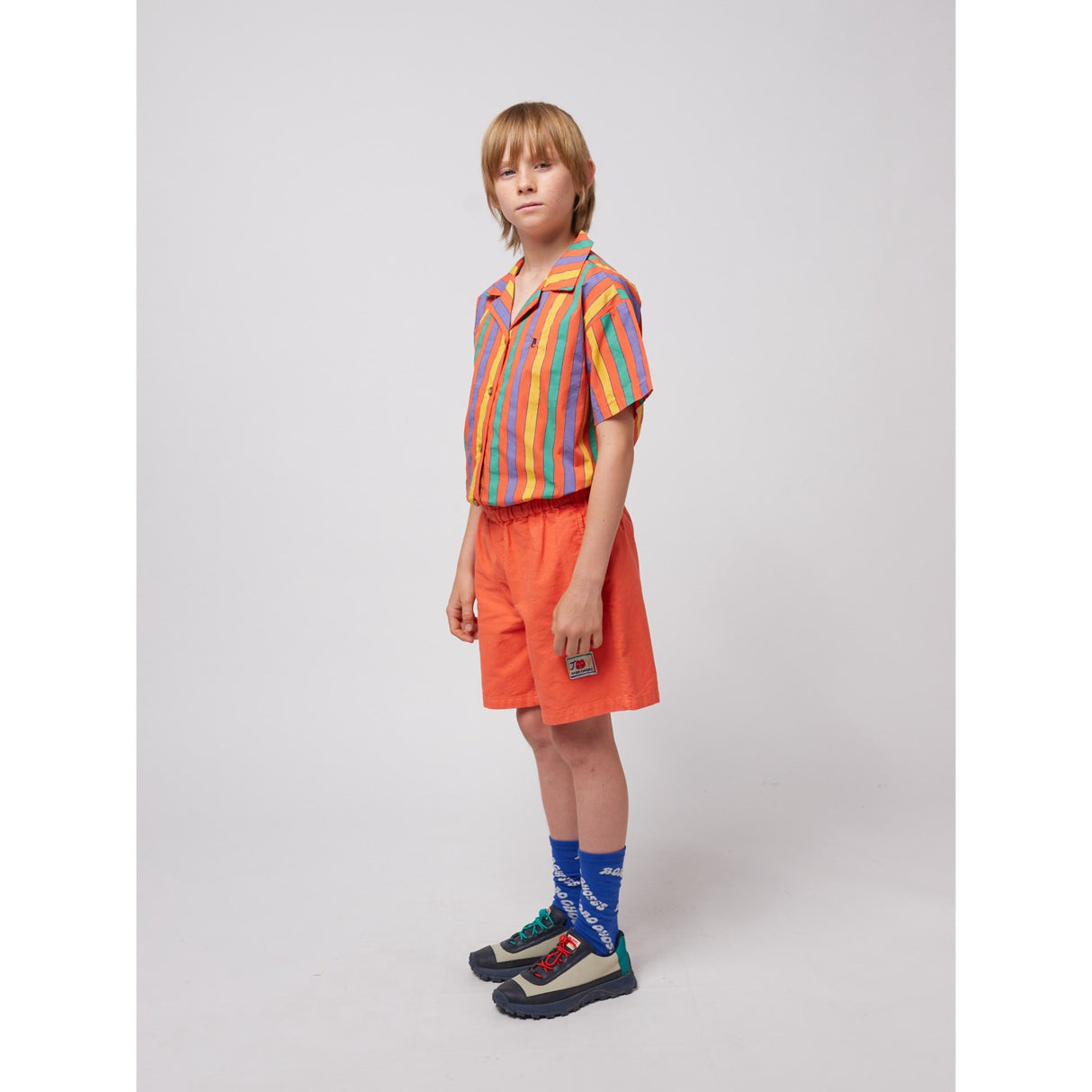 Bobo Choses Red Smiling Woven Bermuda Shorts