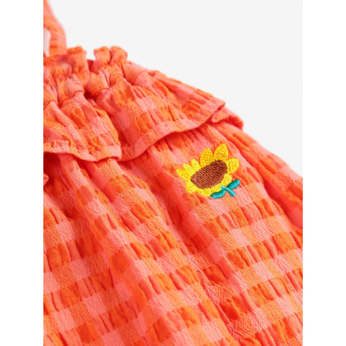 Bobo Choses Coral Pink Vichy Woven Overall