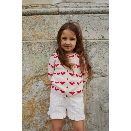 COPENHAGEN COLORS Berry Comb. Strikket Heart Cardigan