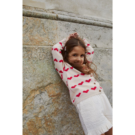 COPENHAGEN COLORS Berry Comb. Strikket Heart Cardigan