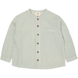 COPENHAGEN COLORS Green W Cream Stripe Seersucker Skjorte W. Placket