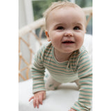 Petit Piao Granite Green/Dark Off White Body L/S Modal Striped