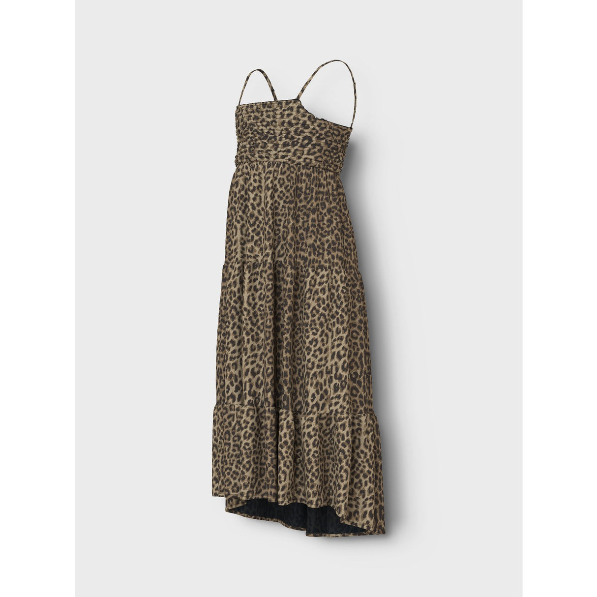 Name It Black Leopard AOP Vinaya Stropp Maxi Kjole