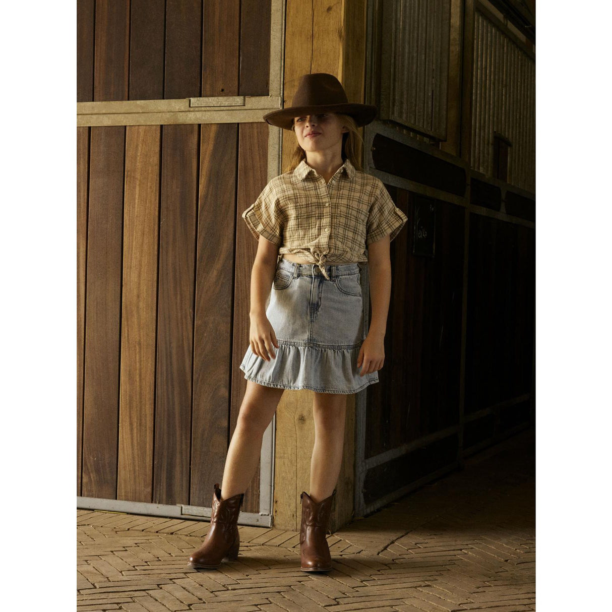 Name It Light Blue Denim Nynne Kort Denim Skjørt