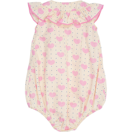 COPENHAGEN COLORS Heart Aop Heart & Dots Romper W Frill