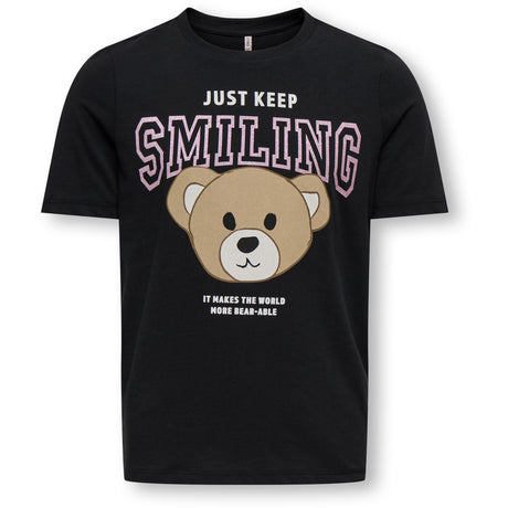 kids ONLY Black Keep Smiling Rosa Regular T-Shirt