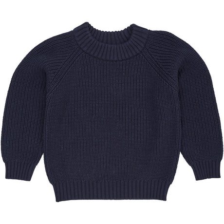 COPENHAGEN COLORS Navy Strikket Classic Rib Bluse