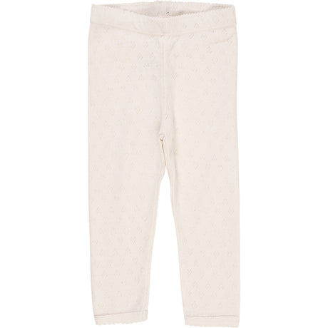 COPENHAGEN COLORS Cream Pointelle Heart Leggings