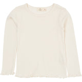COPENHAGEN COLORS Cream Summer Pointelle Ls Tee