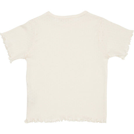 COPENHAGEN COLORS Cream Summer Pointelle T-Skjorte Ss