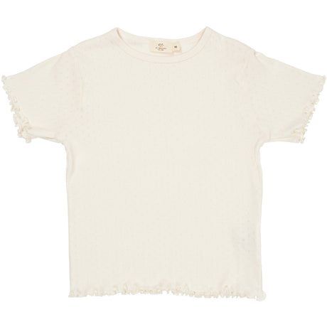 COPENHAGEN COLORS Cream Summer Pointelle T-Skjorte Ss