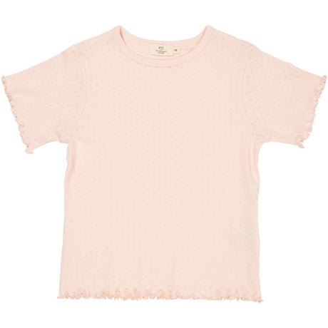 COPENHAGEN COLORS Dusty Rose Summer Pointelle T-Skjorte Ss